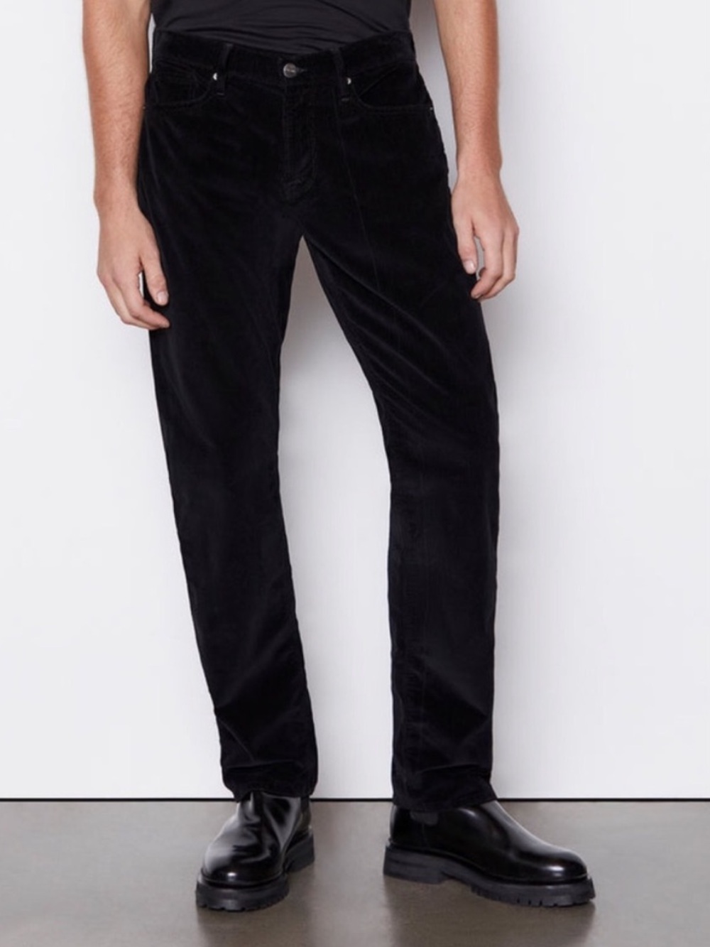 FRAME L' Homme Slim Fit Black Corduroy Five Pocket Ankle Pants Size 31